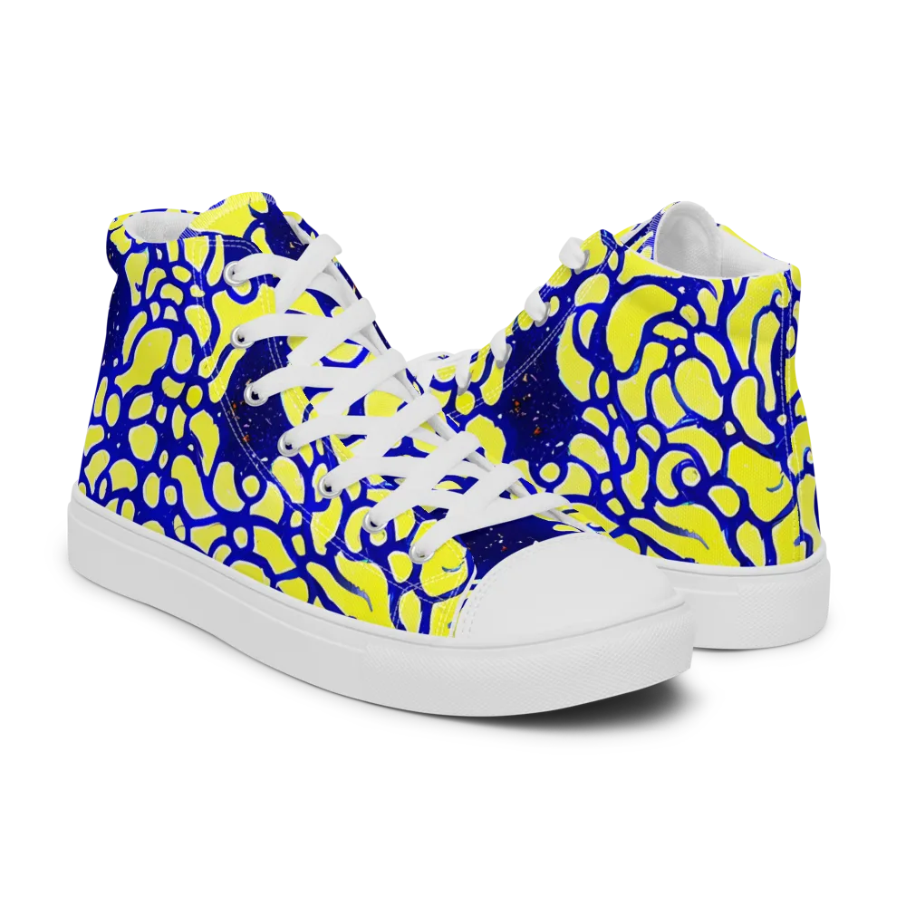 Lemon Liquefaction on Women's High Top Canvas Shoes — Right