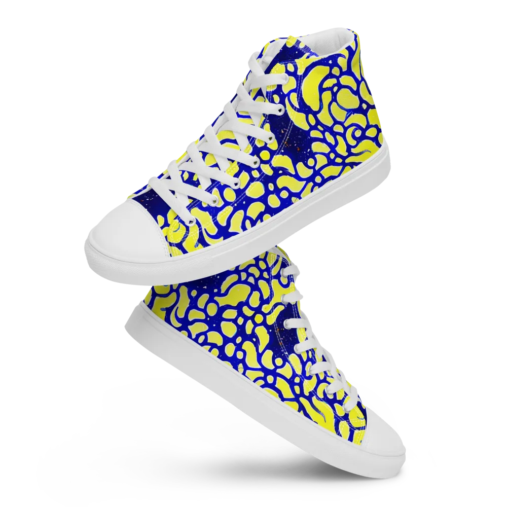 Lemon Liquefaction on Women's High Top Canvas Shoes — Front