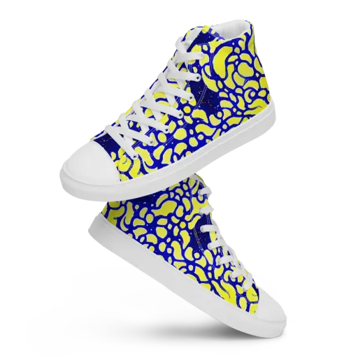 Lemon Liquefaction on a Women's High Top Canvas Shoes