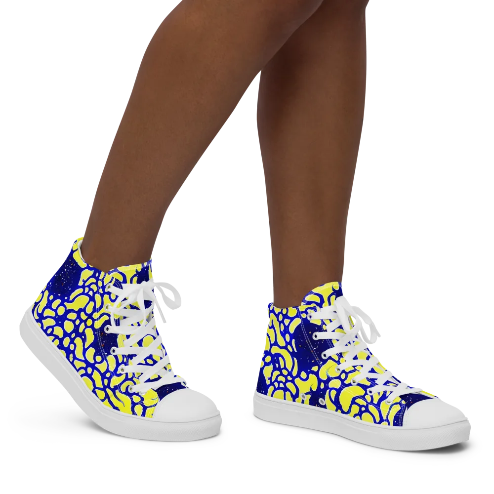 Lemon Liquefaction on Women's High Top Canvas Shoes — Right