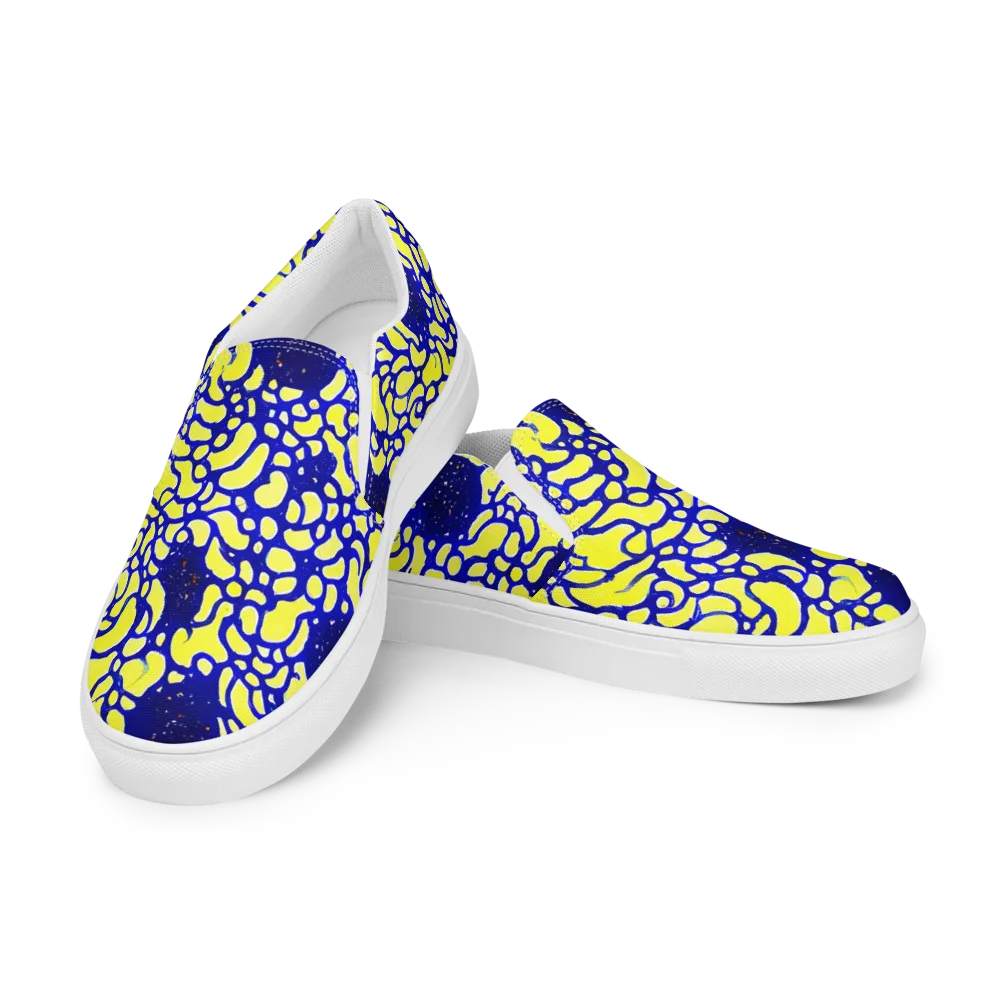 Lemon Liquefaction on Men's Slip-On Canvas Shoes — Left Front