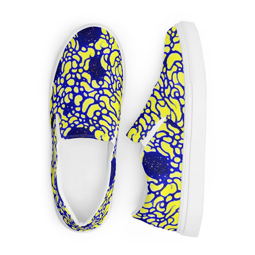 Lemon Liquefaction on Men's Slip-On Canvas Shoes — Front