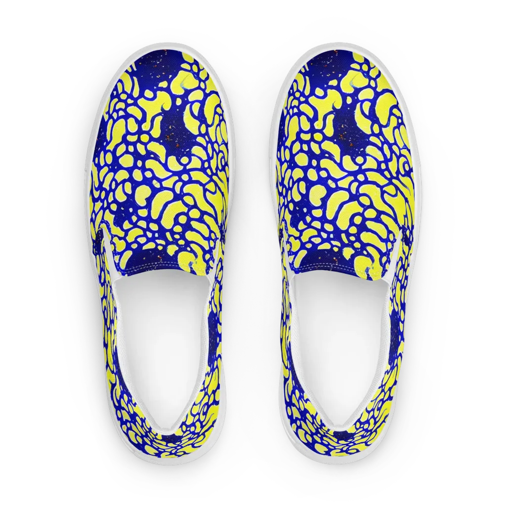 Lemon Liquefaction on Women's Slip-On Canvas Shoes — Front