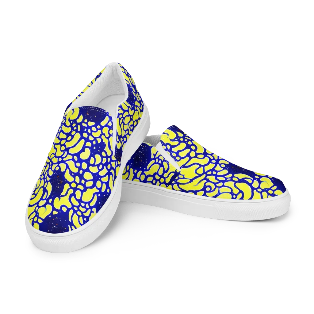 Lemon Liquefaction on Women's Slip-On Canvas Shoes — Left Front