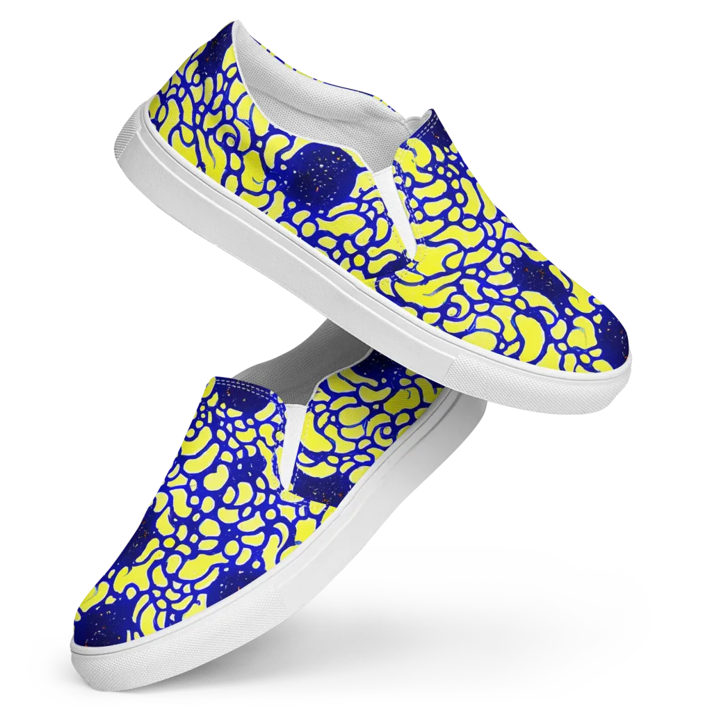 Lemon Liquefaction on Women's Slip-On Canvas Shoes — Front