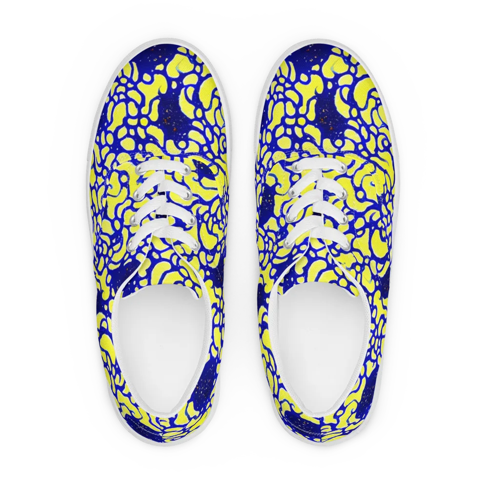 Lemon Liquefaction on Men's Lace-Up Canvas Shoes — Front