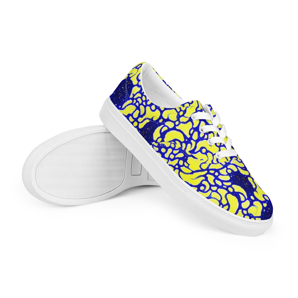 Lemon Liquefaction on Men's Lace-Up Canvas Shoes — Right Front