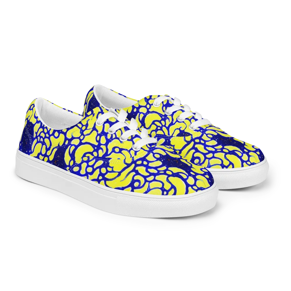 Lemon Liquefaction on Men's Lace-Up Canvas Shoes — Right Front