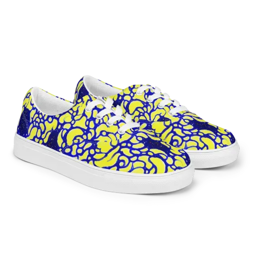 Lemon Liquefaction on a Men's Lace-Up Canvas Shoes