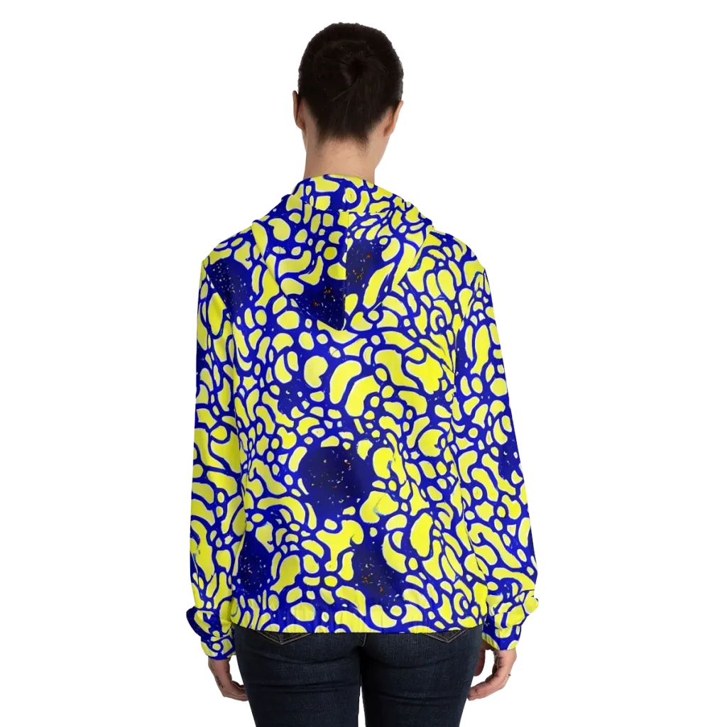 Lemon Liquefaction on Women's Full-Zip Hoodie — Back On Person