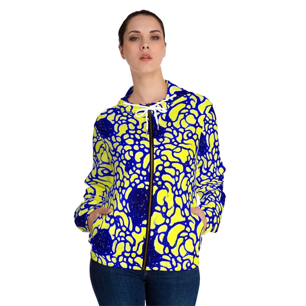 Lemon Liquefaction on Women's Full-Zip Hoodie — Front On Person