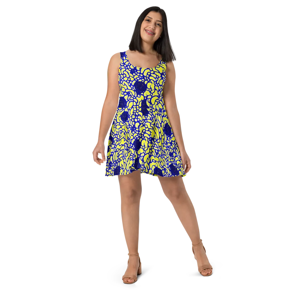 Lemon Liquefaction on Skater Dress — Front