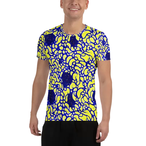 Lemon Liquefaction on a Men's Athletic T-Shirt
