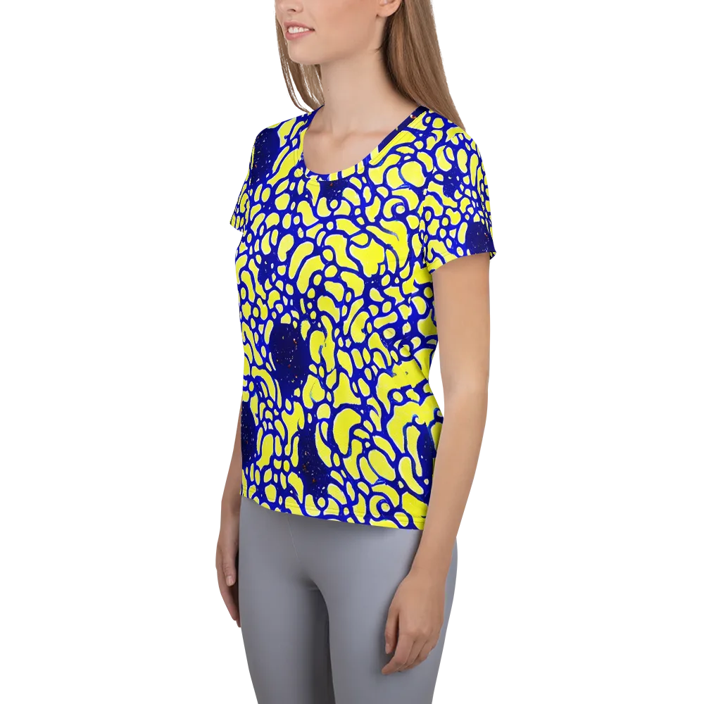 Lemon Liquefaction on Women's Athletic T-Shirt — Left