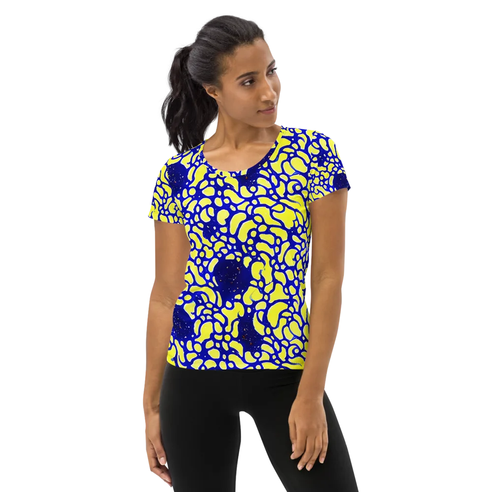 Lemon Liquefaction on Women's Athletic T-Shirt — Front