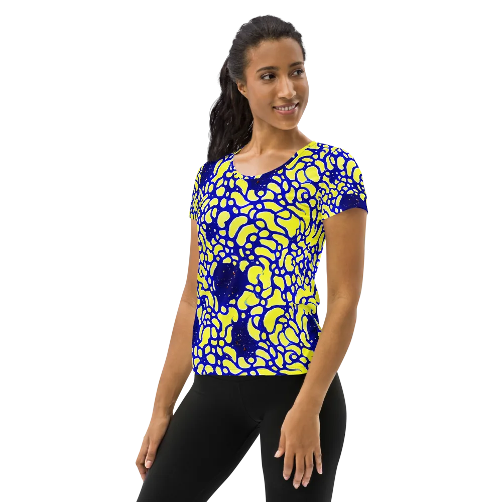 Lemon Liquefaction on Women's Athletic T-Shirt — Left