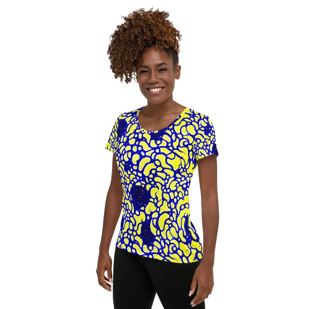 Lemon Liquefaction on Women's Athletic T-Shirt — Left