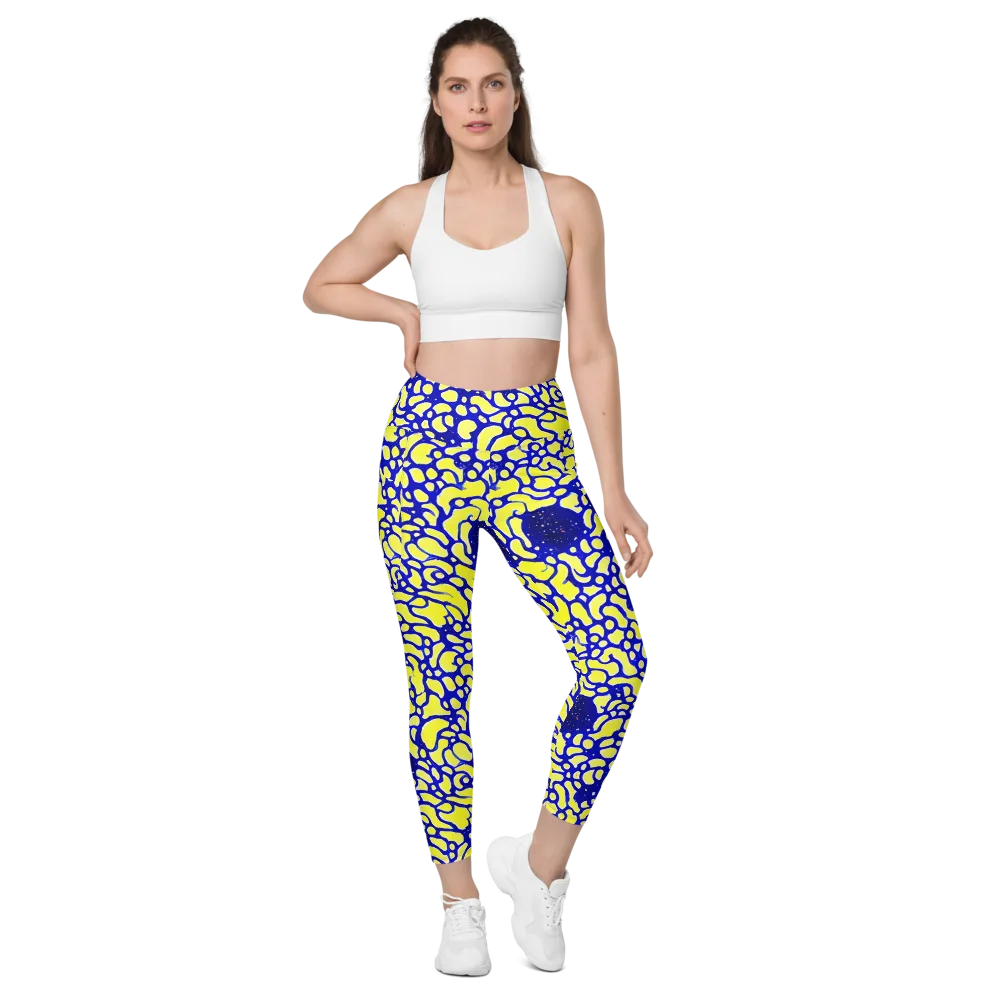 Lemon Liquefaction on Leggings with Pockets — Front