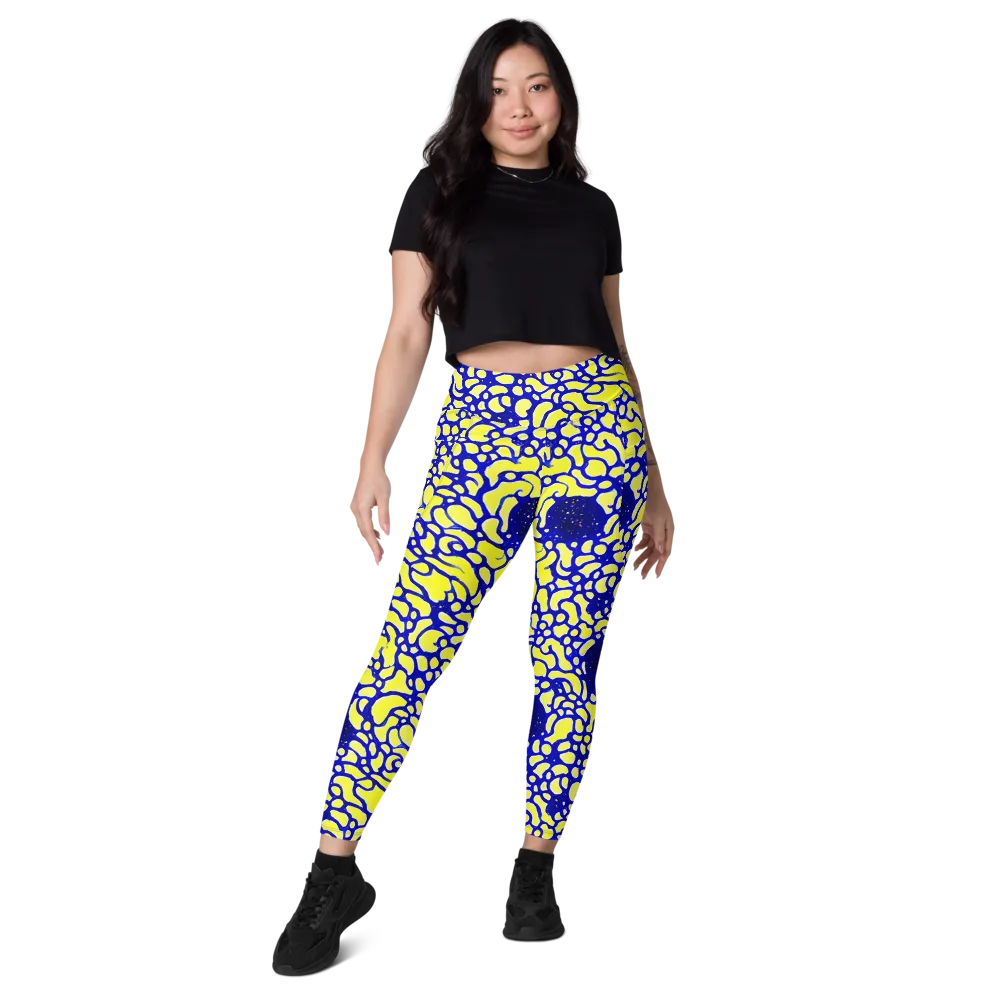 Lemon Liquefaction on Leggings with Pockets — Front