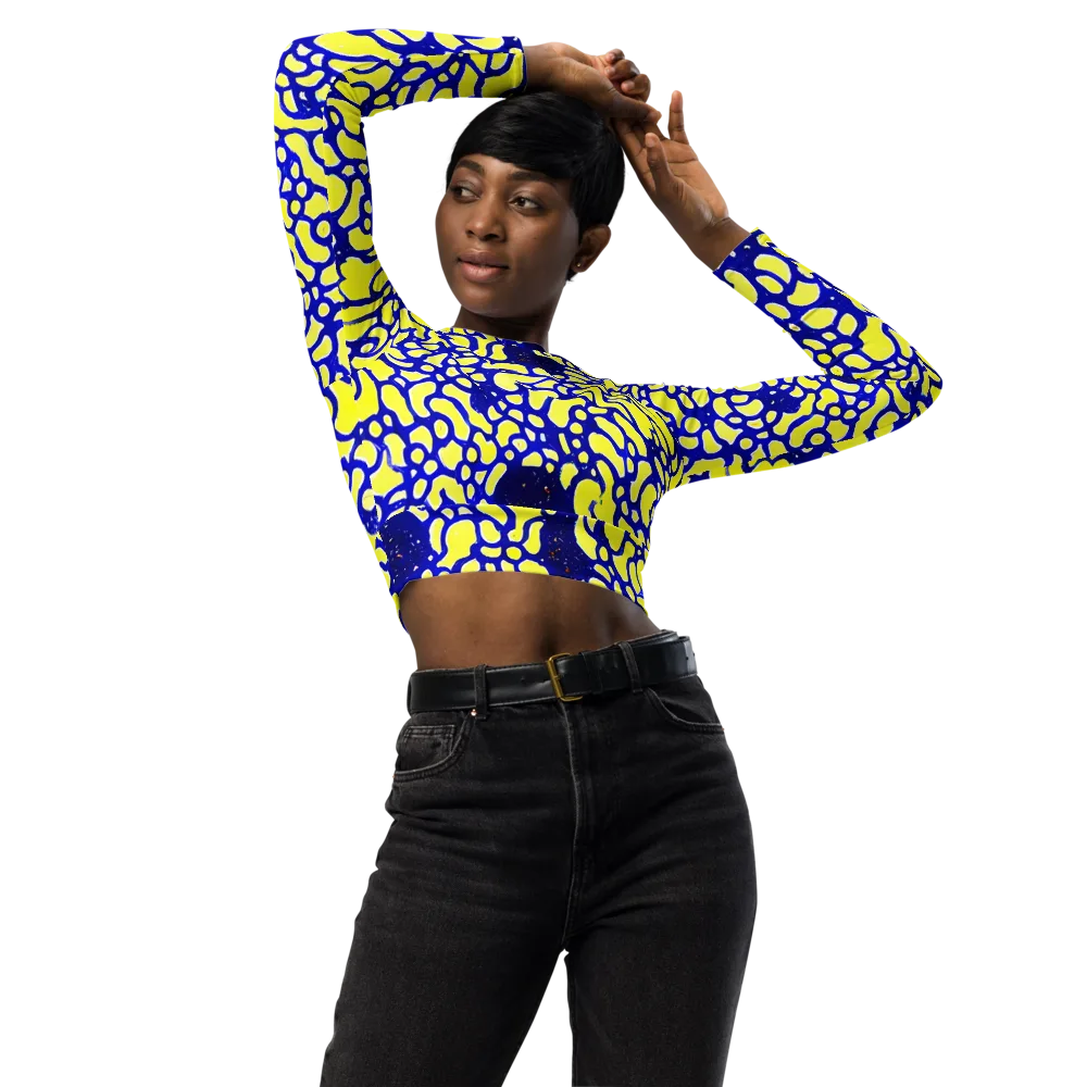Lemon Liquefaction on Long Sleeve Crop Top — Front