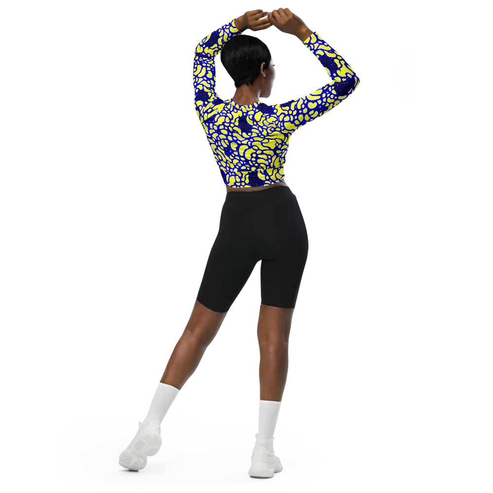 Lemon Liquefaction on Long Sleeve Crop Top — Back