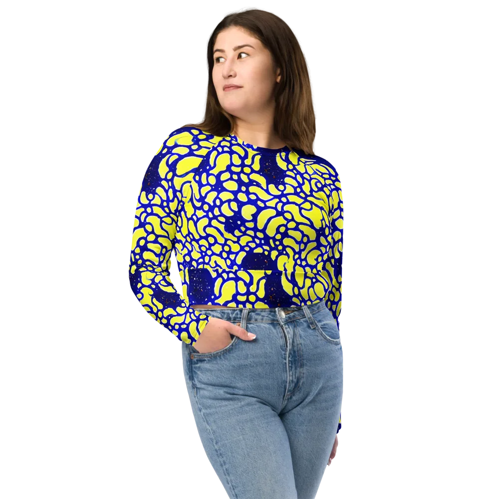 Lemon Liquefaction on Long Sleeve Crop Top — Front