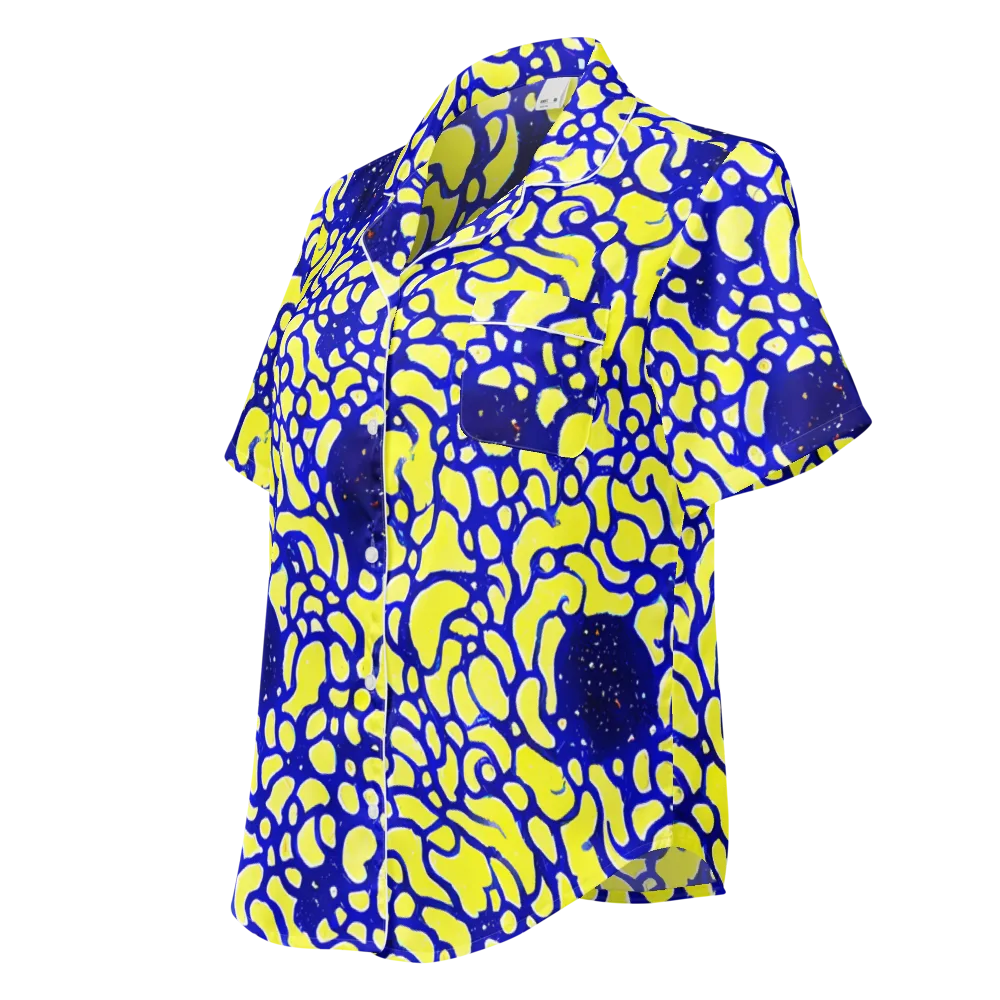 Lemon Liquefaction on Women's Short Sleeve Pajama Top — Left Front