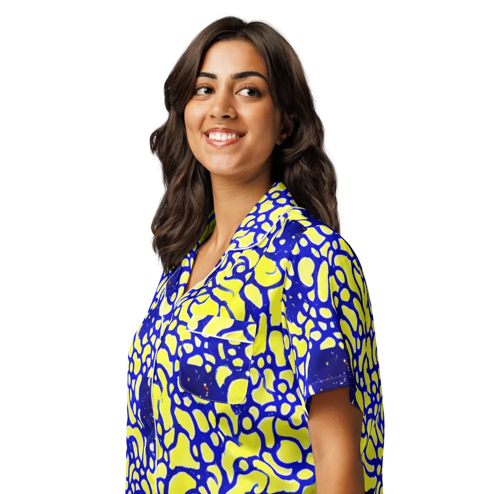 Lemon Liquefaction on Women's Short Sleeve Pajama Top — Left Front