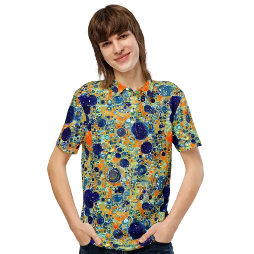 Solar Orbit on a Men's Slim Fit Polo Shirt
