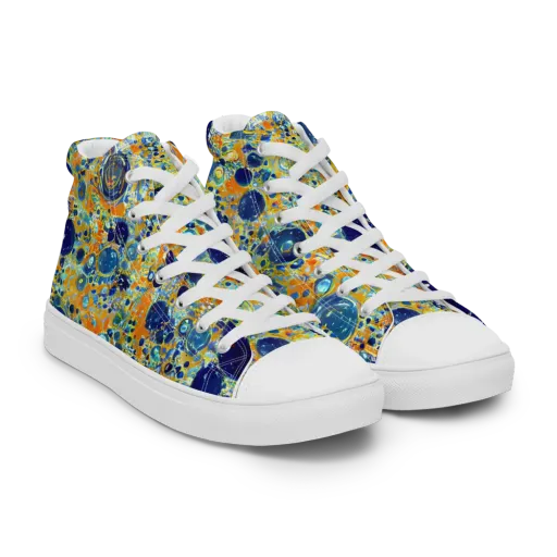 Solar Orbit on a Men's High Top Canvas Shoes