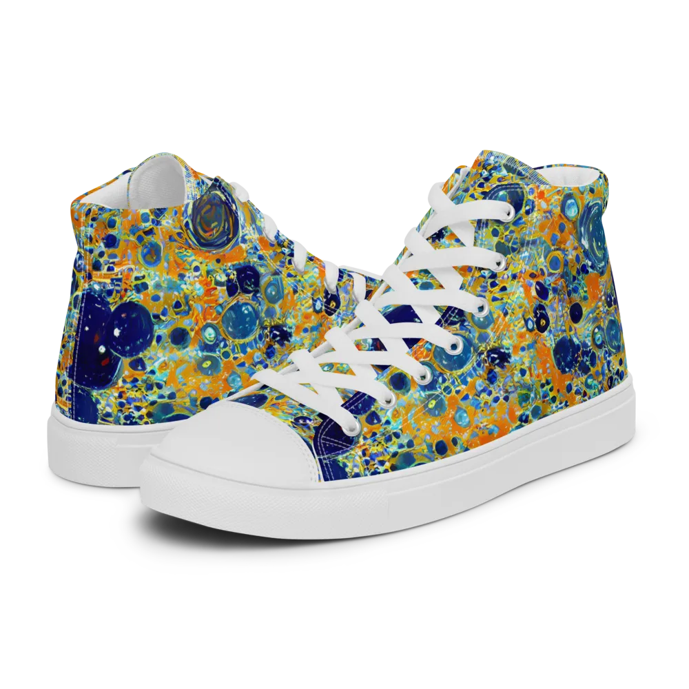 Solar Orbit on Men's High Top Canvas Shoes — Left