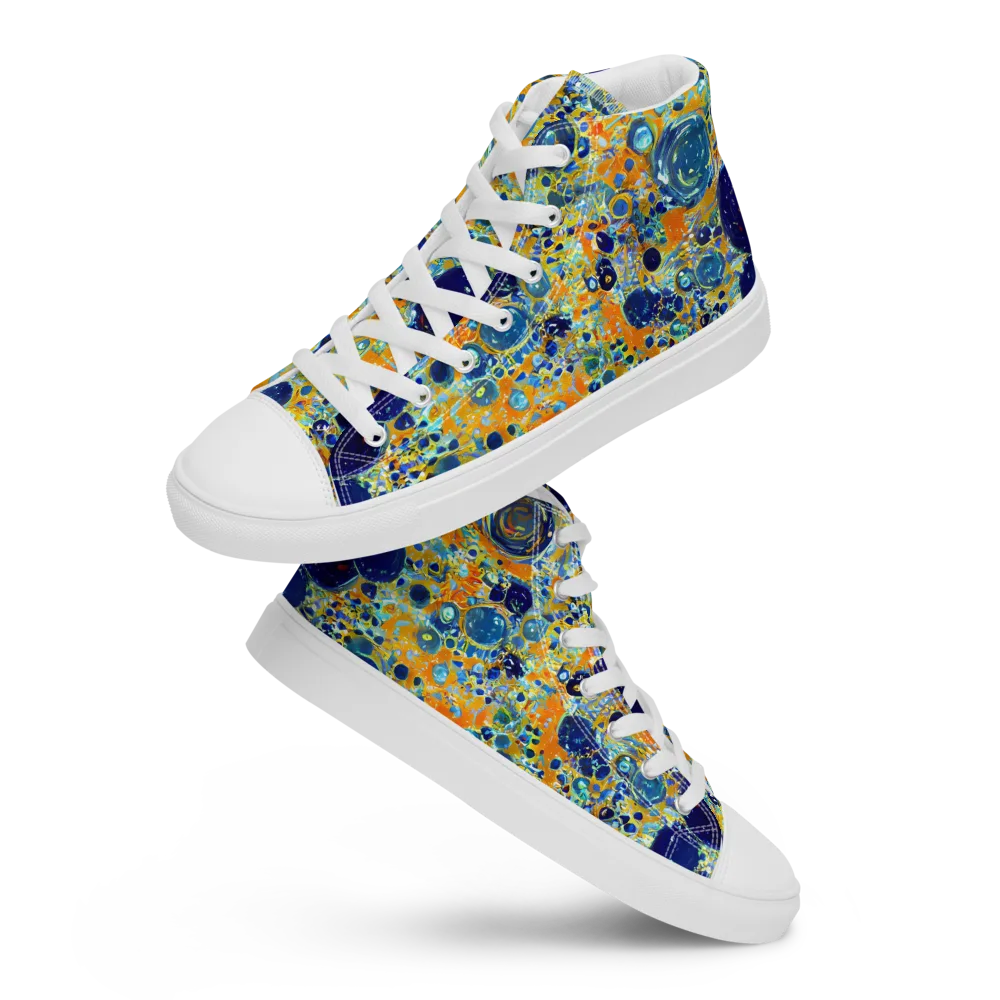 Solar Orbit on Men's High Top Canvas Shoes — Front