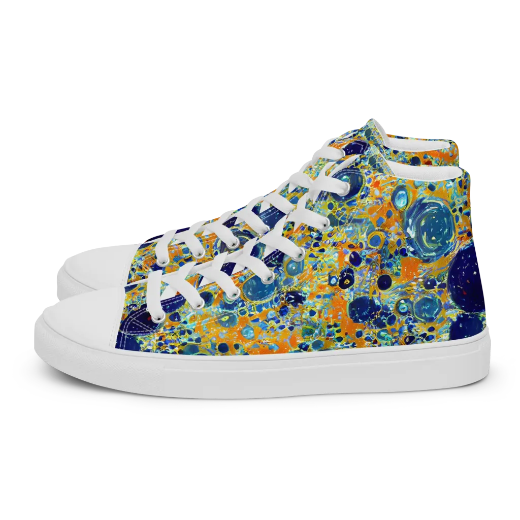 Solar Orbit on Women's High Top Canvas Shoes — Left