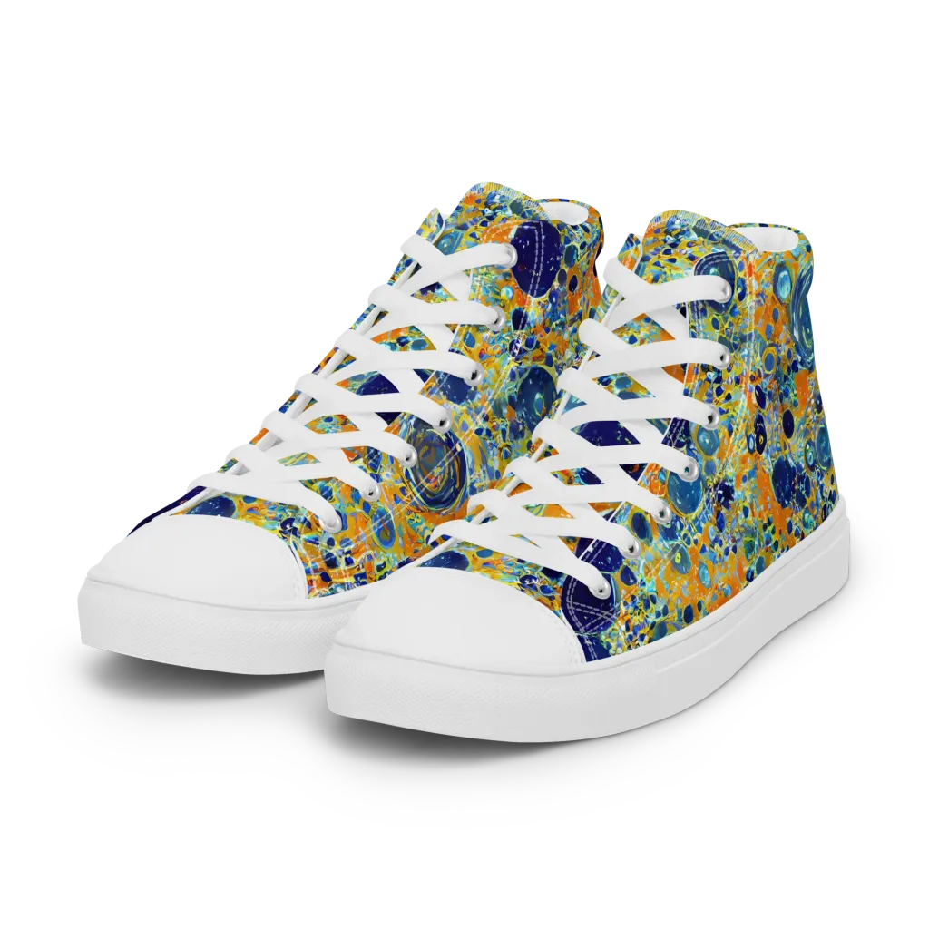 Solar Orbit on Women's High Top Canvas Shoes — Left Front