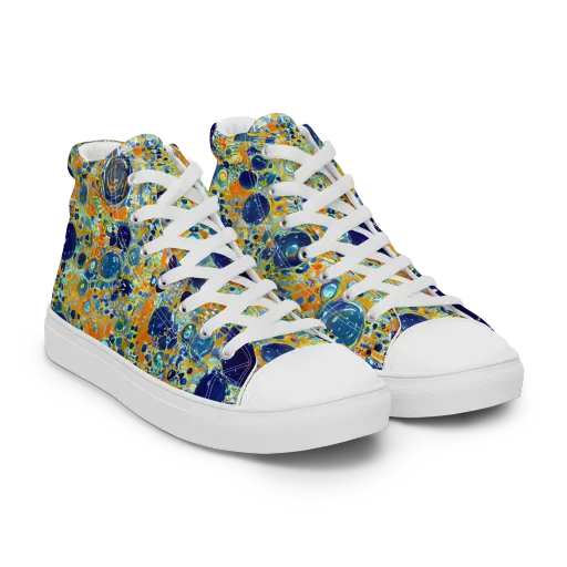 Solar Orbit on a Women's High Top Canvas Shoes