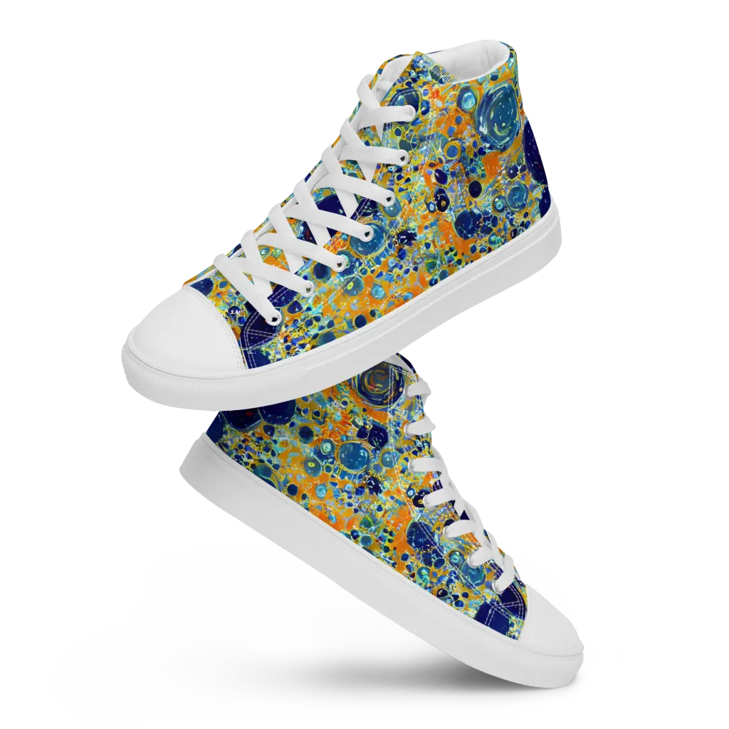 Solar Orbit on Women's High Top Canvas Shoes — Front