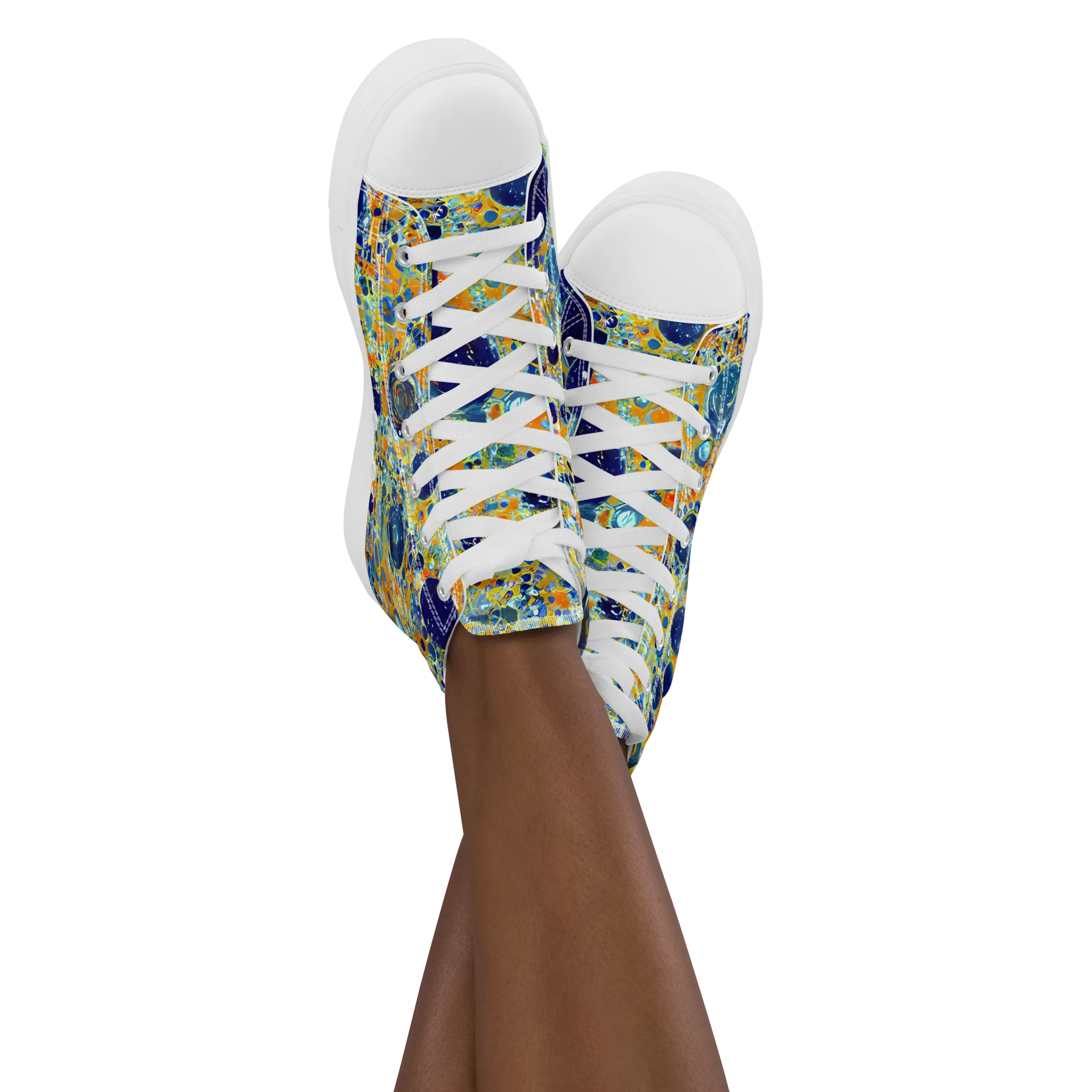 Solar Orbit on Women's High Top Canvas Shoes — Front