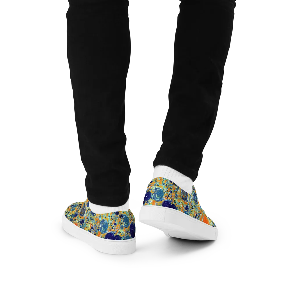 Solar Orbit on Men's Lace-Up Canvas Shoes — Back