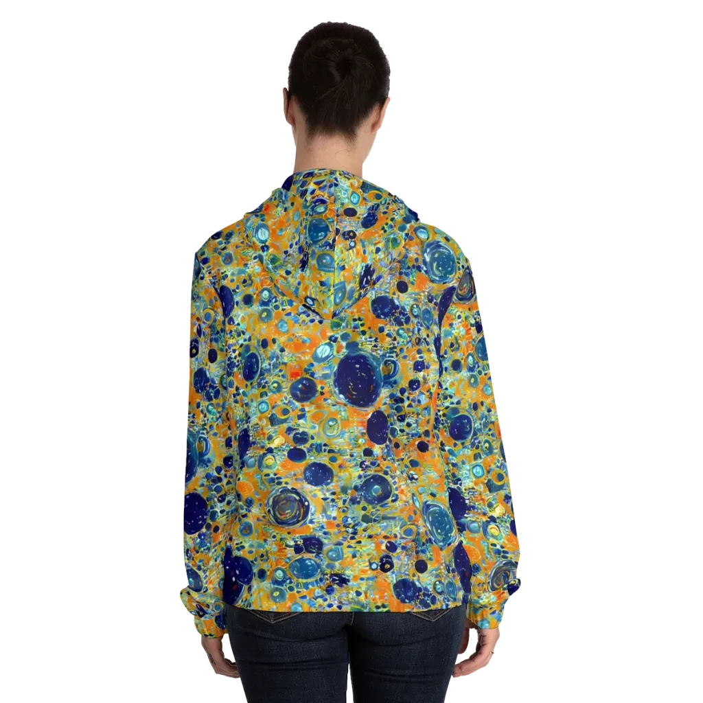 Solar Orbit on Women's Full-Zip Hoodie — Back On Person