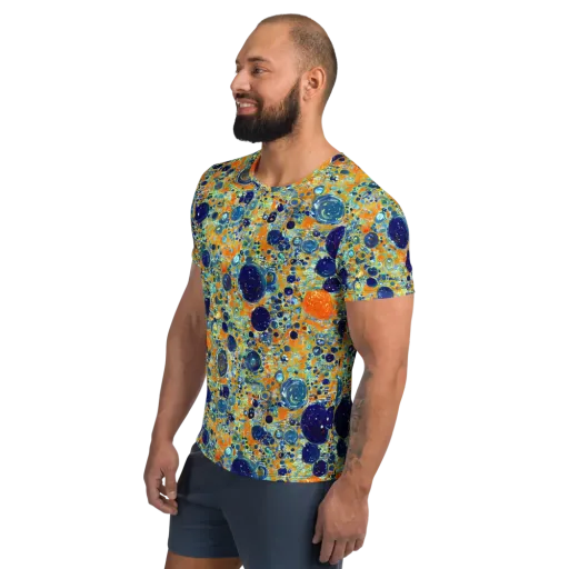 Solar Orbit on a Men's Athletic T-Shirt