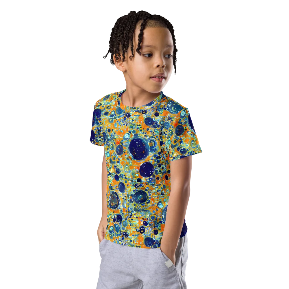Solar Orbit on Kids Crew Neck T-Shirt — Left Front