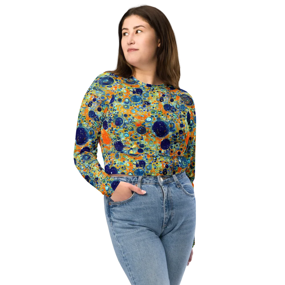 Solar Orbit on Long Sleeve Crop Top — Front