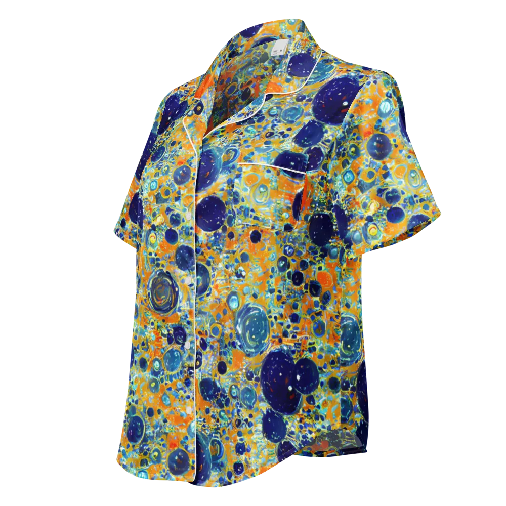 Solar Orbit on Women's Short Sleeve Pajama Top — Left Front