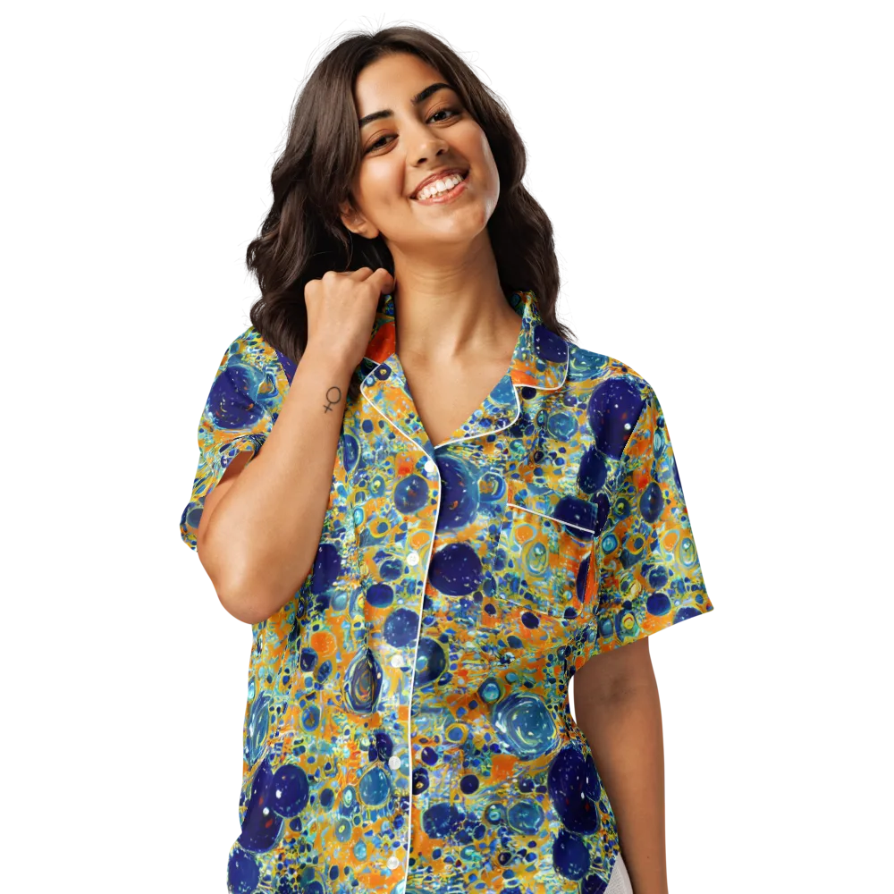Solar Orbit on Women's Short Sleeve Pajama Top — Front