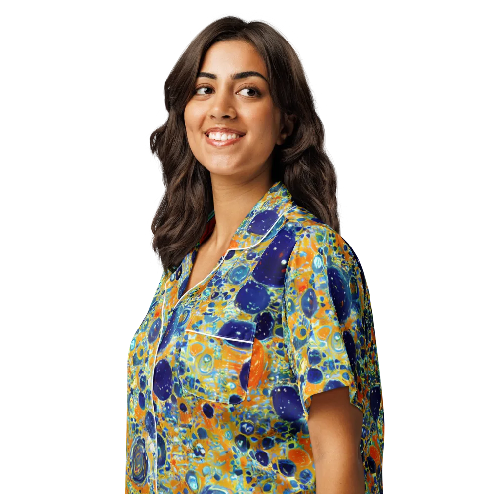 Solar Orbit on Women's Short Sleeve Pajama Top — Left Front