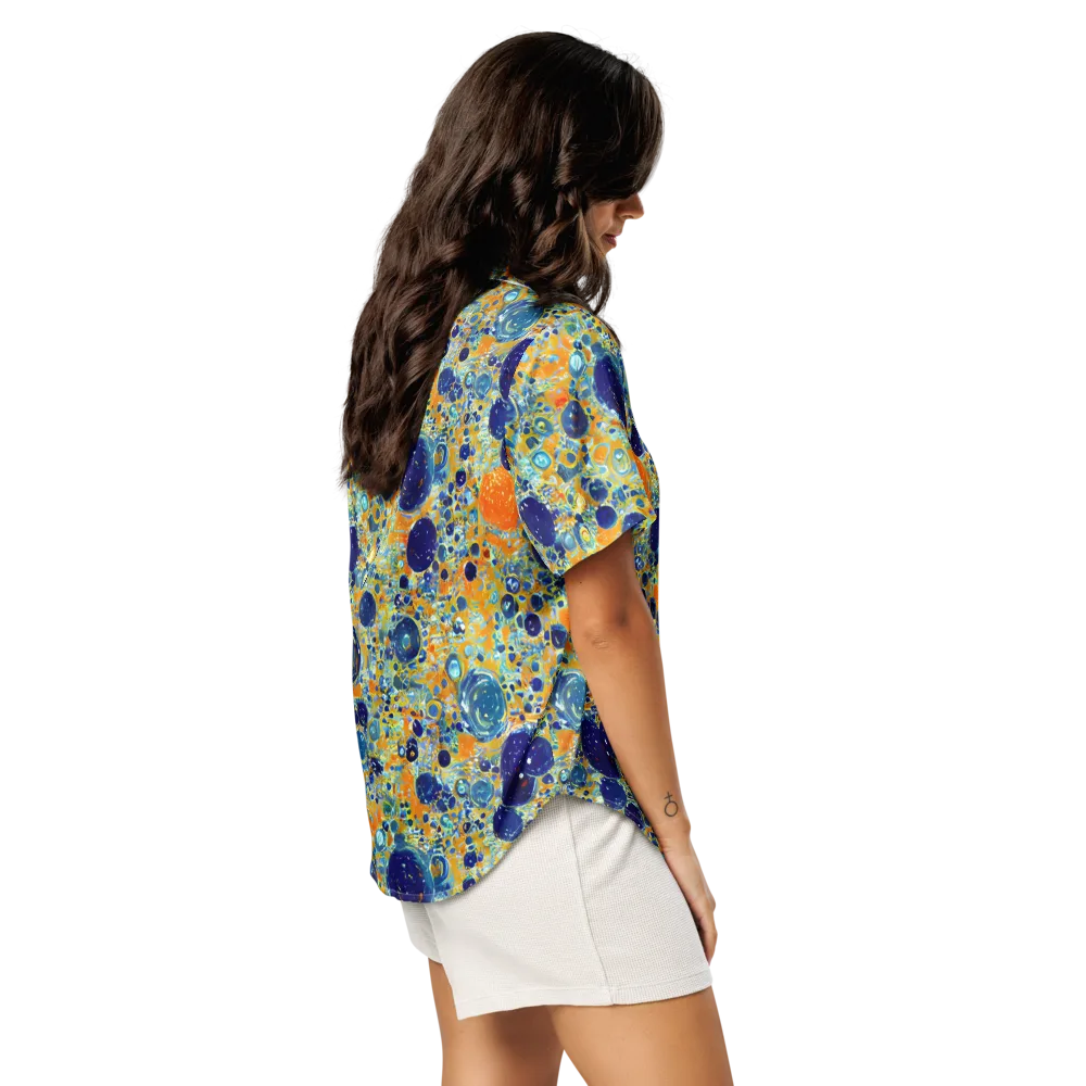 Solar Orbit on Women's Short Sleeve Pajama Top — Right Back