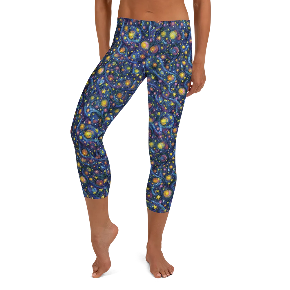Starry Vortex on Capri Leggings — Front