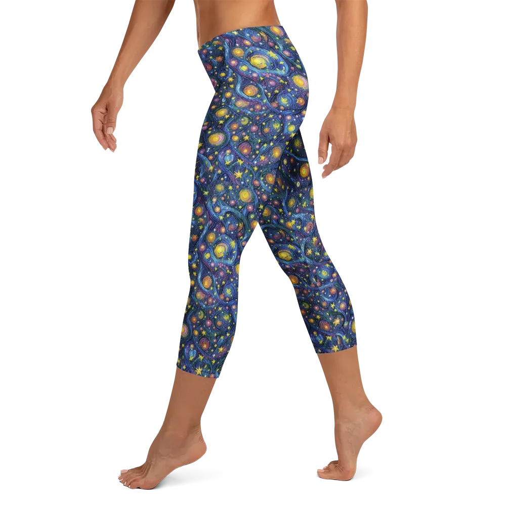 Starry Vortex on Capri Leggings — Left