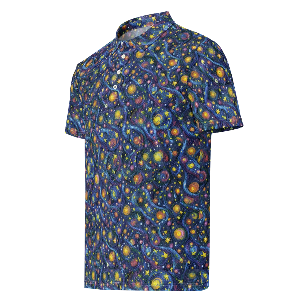 Starry Vortex on Men's Slim Fit Polo Shirt — Left Front