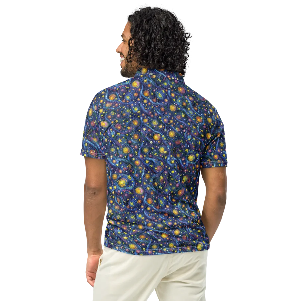 Starry Vortex on Men's Slim Fit Polo Shirt — Back